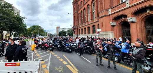 Motorraddemo in Berlin
